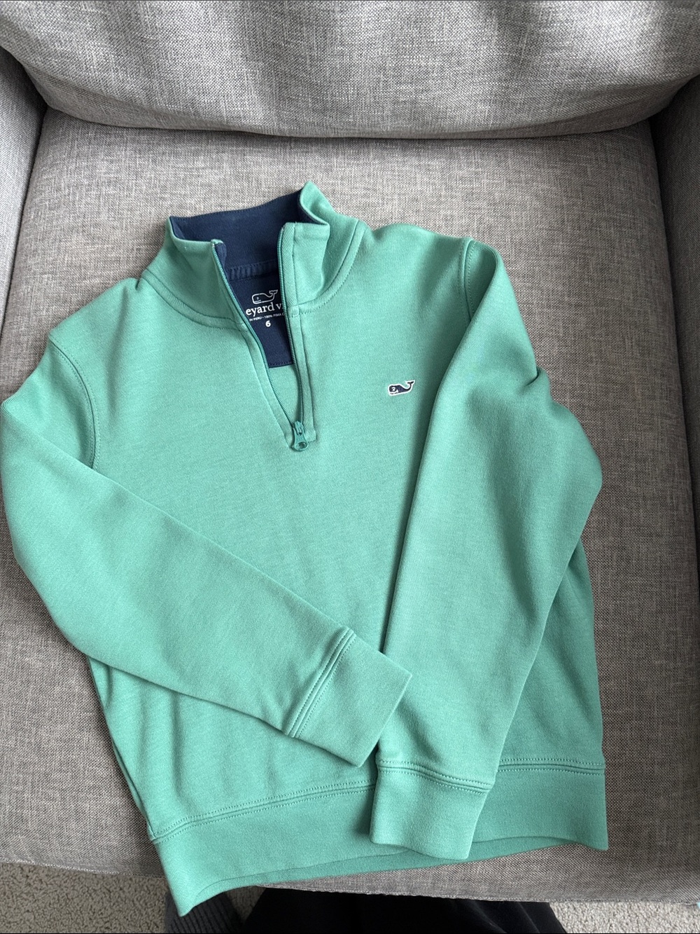 Vineyard Vines kids Mint Green Half-Zip Pullover